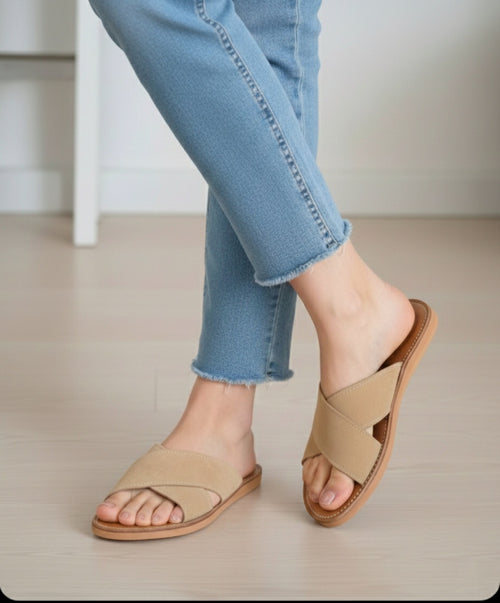 Crisscross Leather Sandal