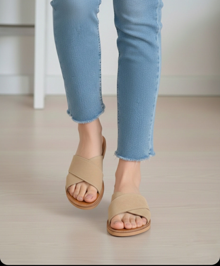 Crisscross Leather Sandal