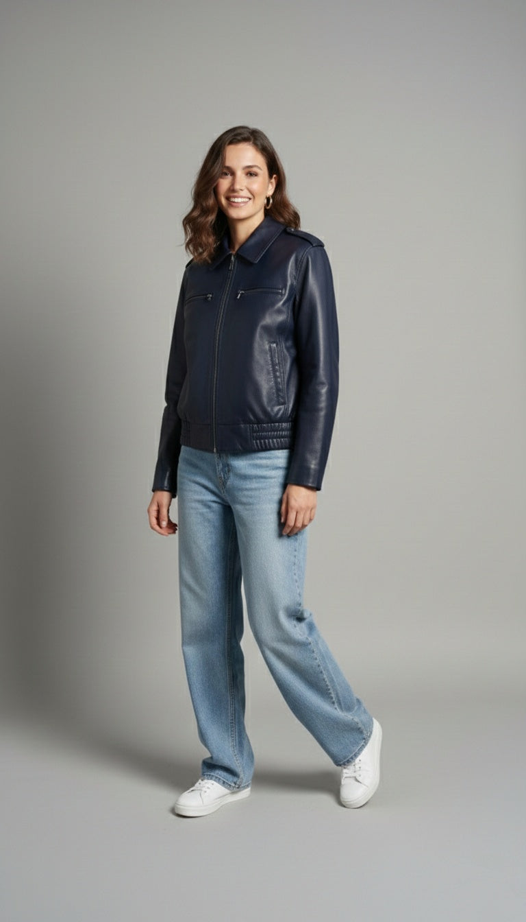 Unisex leather jacket