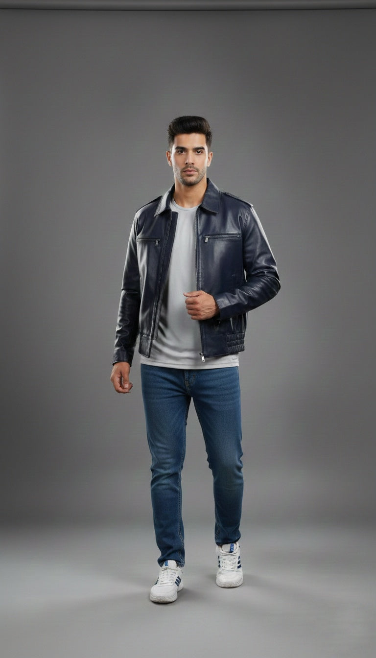 Unisex leather jacket