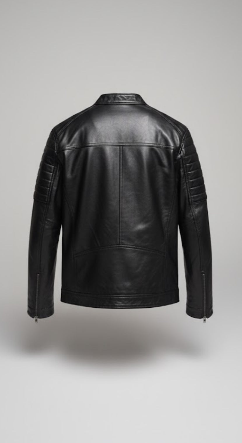 Men’s Black Leather Jacket – Modern & Elegant Design